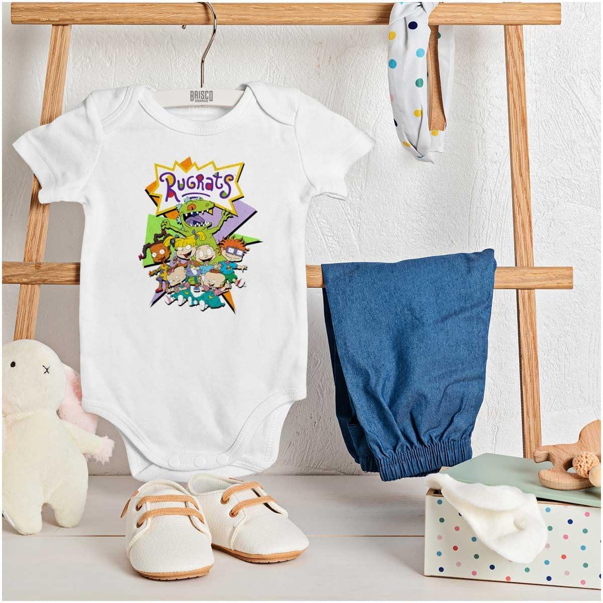 imageBrisco Brands Rugrats Retro Cartoon Characters Baby Romper Boys or GirlsWhite