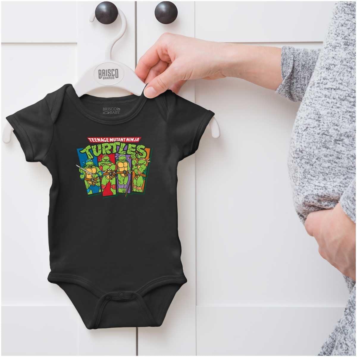 imageBrisco Brands Teenage Mutant Ninja Turtles Logo Baby Romper Boys or GirlsBlack