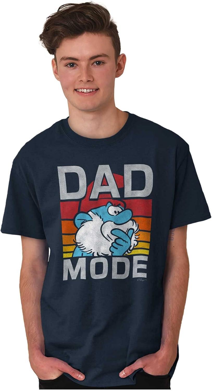 imageFunny Papa Smurf Cartoon Dad Mode Mens Graphic T Shirt TeesNavy