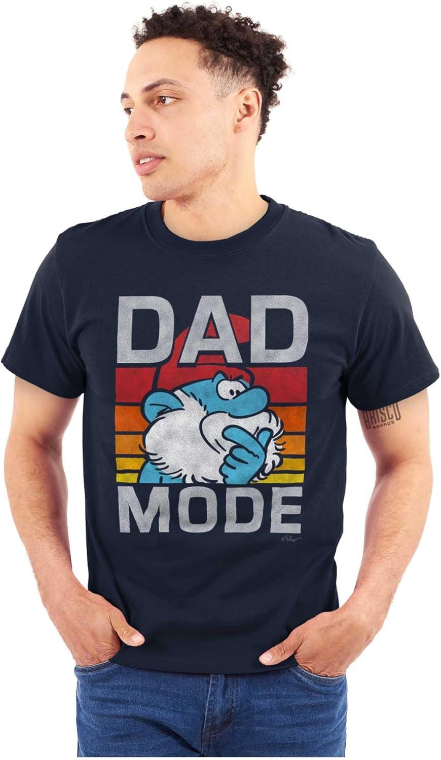 imageFunny Papa Smurf Cartoon Dad Mode Mens Graphic T Shirt TeesNavy