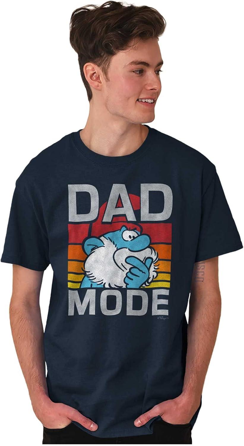 imageFunny Papa Smurf Cartoon Dad Mode Mens Graphic T Shirt TeesNavy