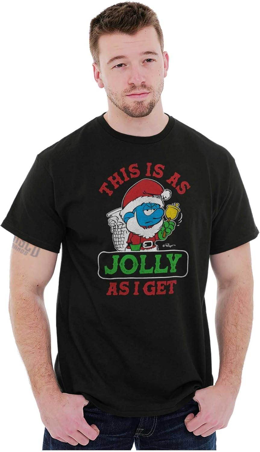 imageSanta Grumpy Smurf Jolly Christmas Graphic T Shirt Men or WomenBlack