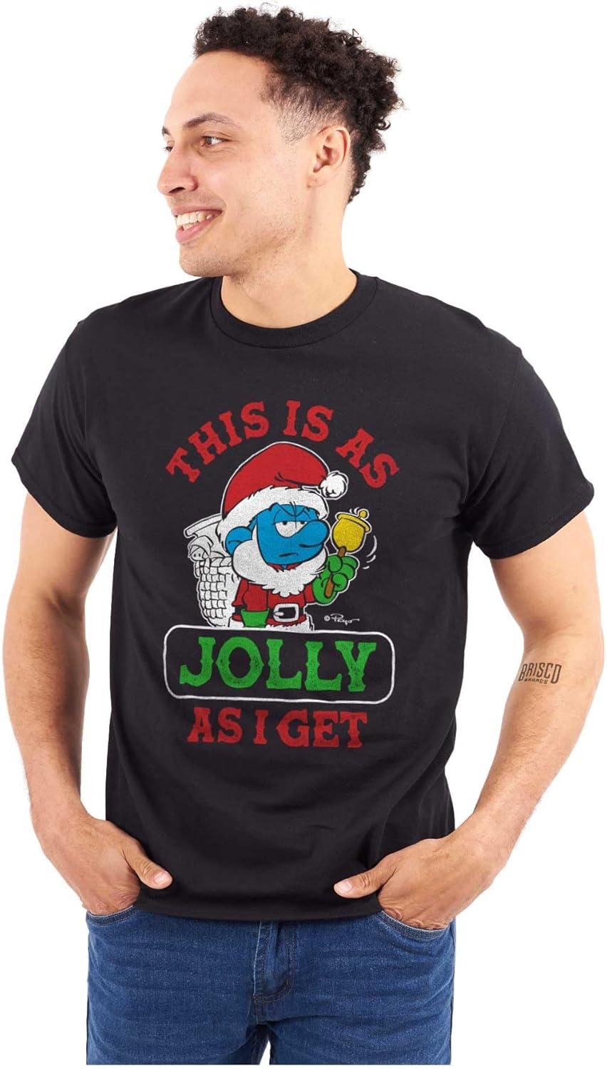 imageSanta Grumpy Smurf Jolly Christmas Graphic T Shirt Men or WomenBlack