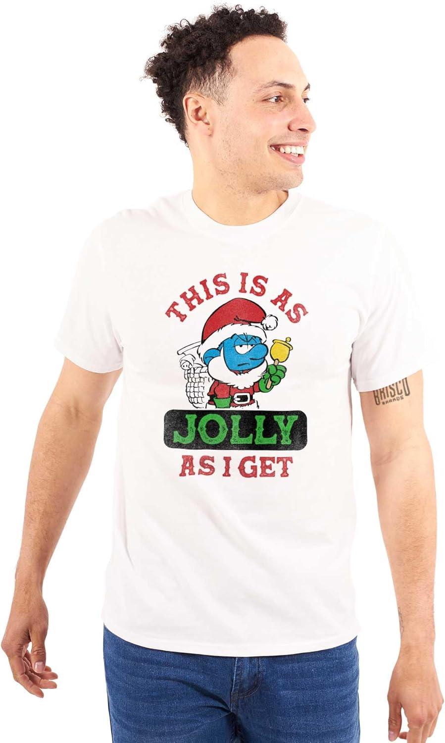 imageSanta Grumpy Smurf Jolly Christmas Graphic T Shirt Men or WomenWhite