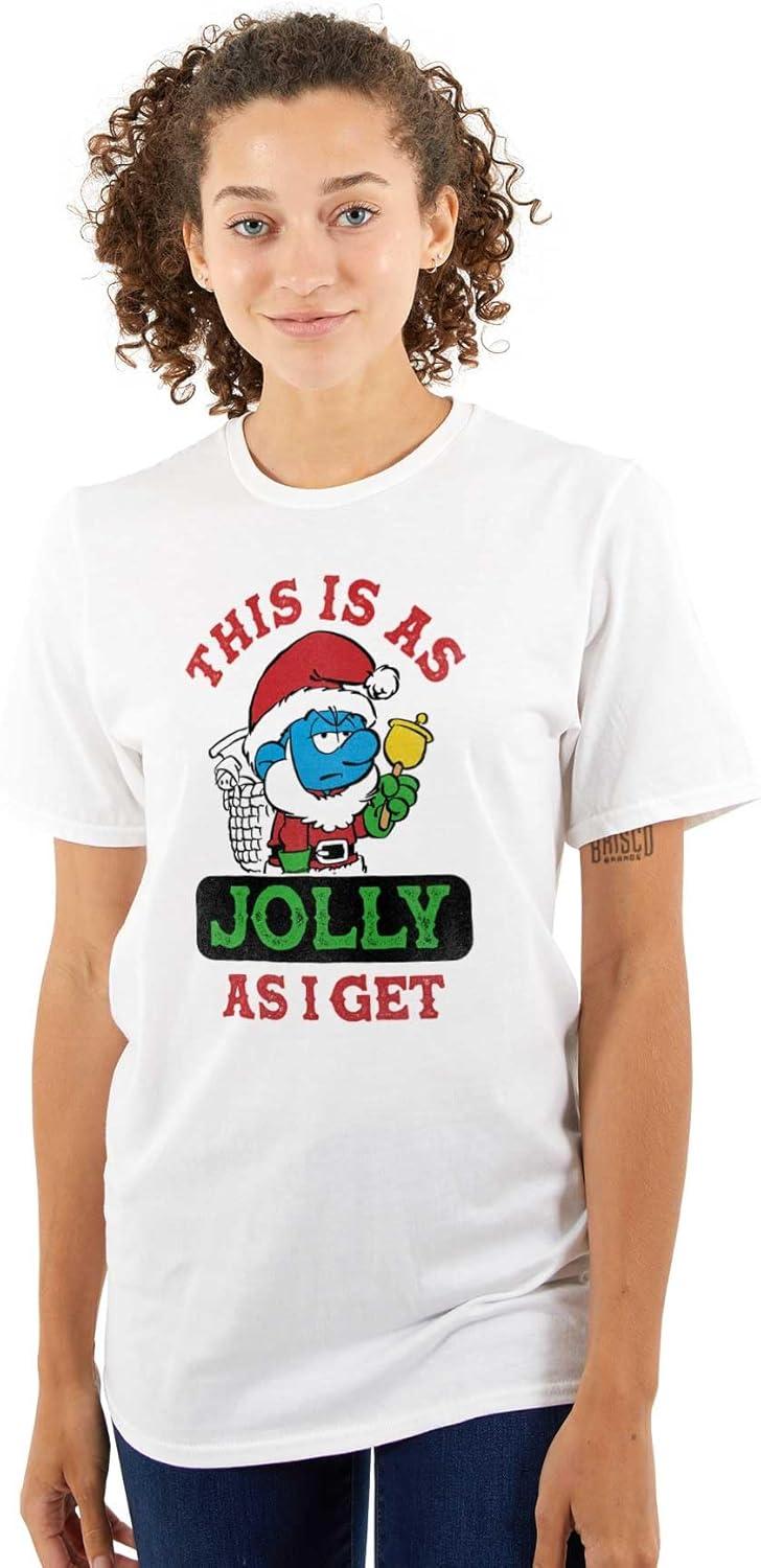 imageSanta Grumpy Smurf Jolly Christmas Graphic T Shirt Men or WomenWhite
