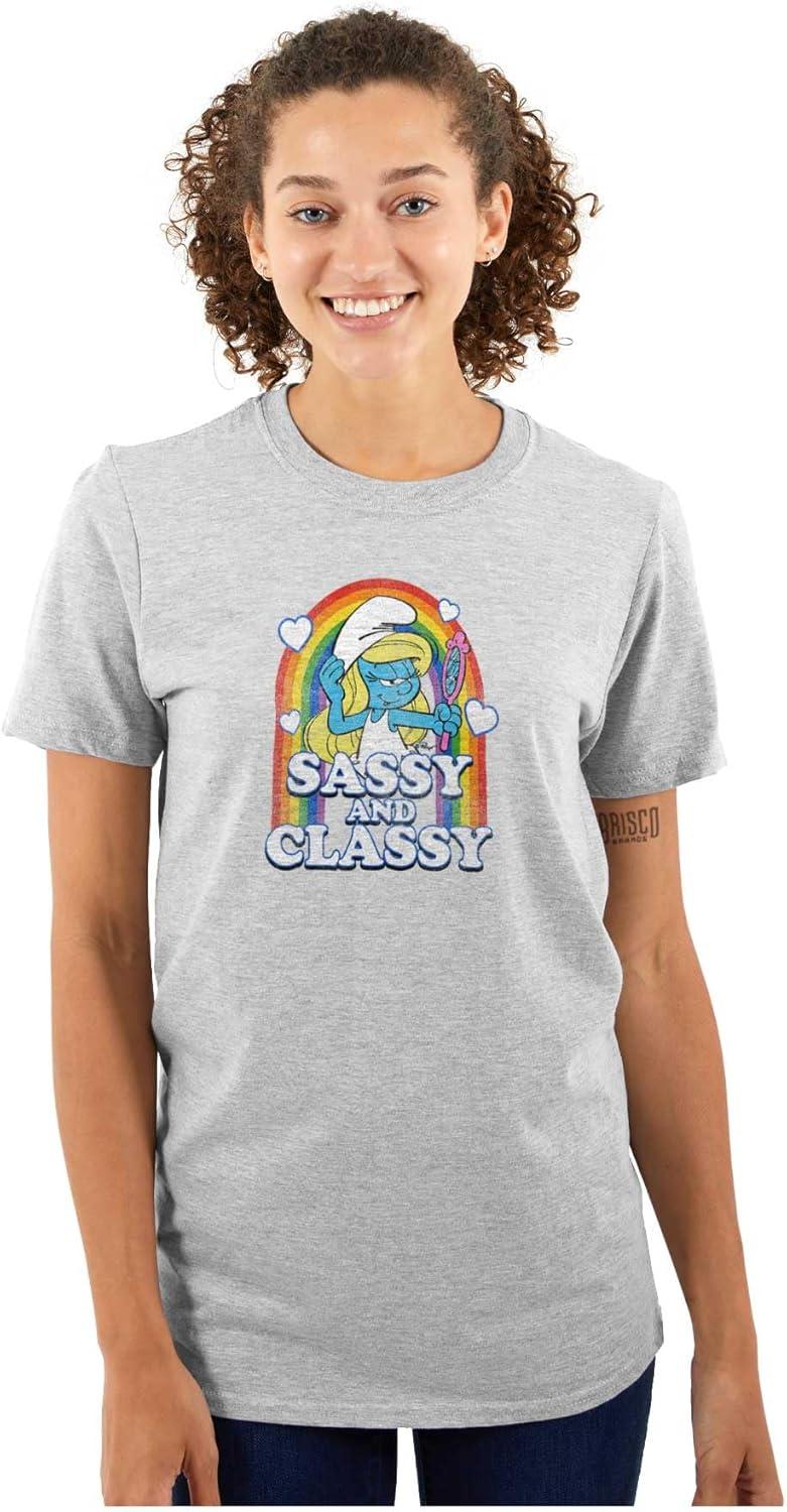 imageSmurfette Sassy Classy Smurf Rainbow Womens Graphic T Shirt TeesSport Grey