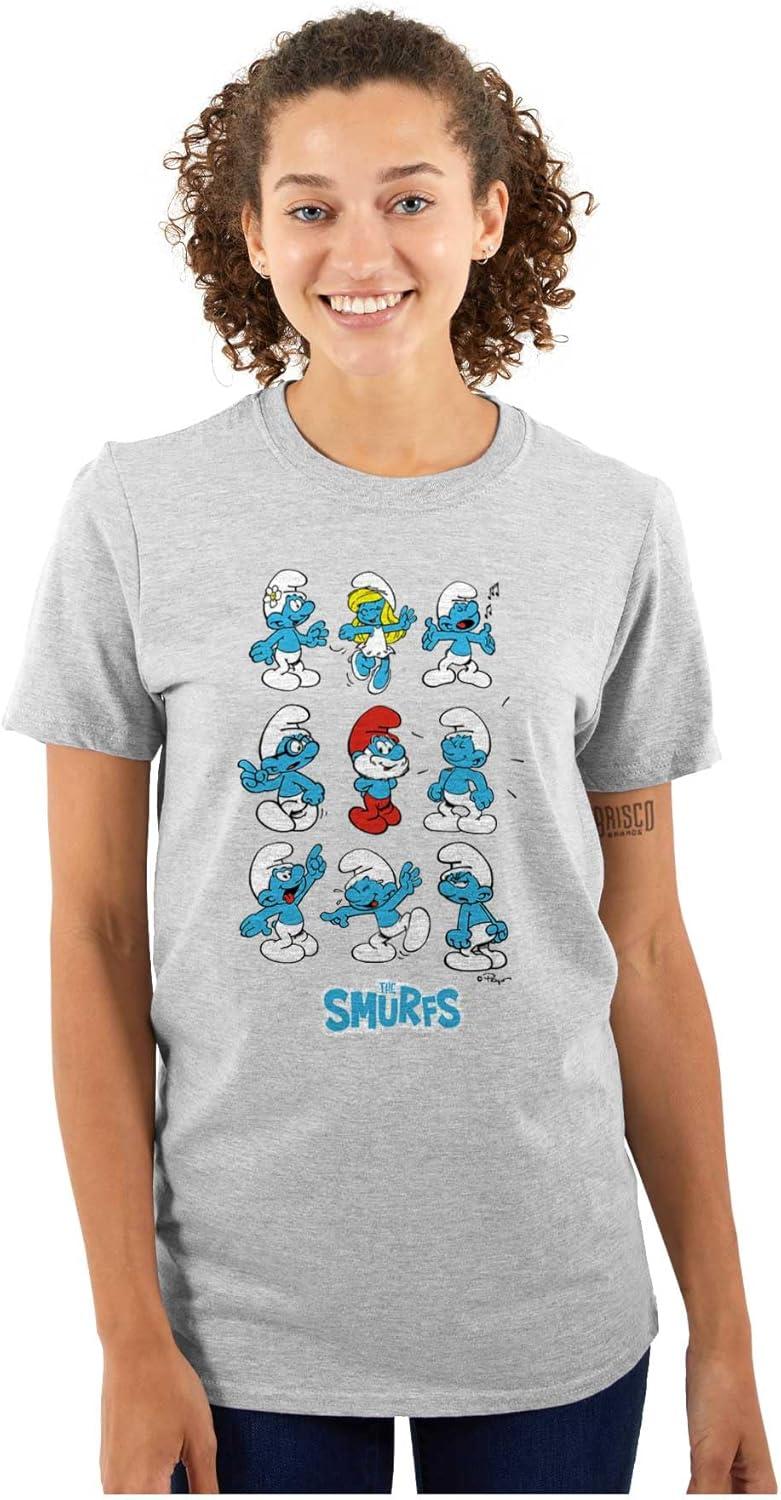 imageSmurfs Squad Papa Smurfette Cartoon Graphic T Shirt Men or WomenSport Grey