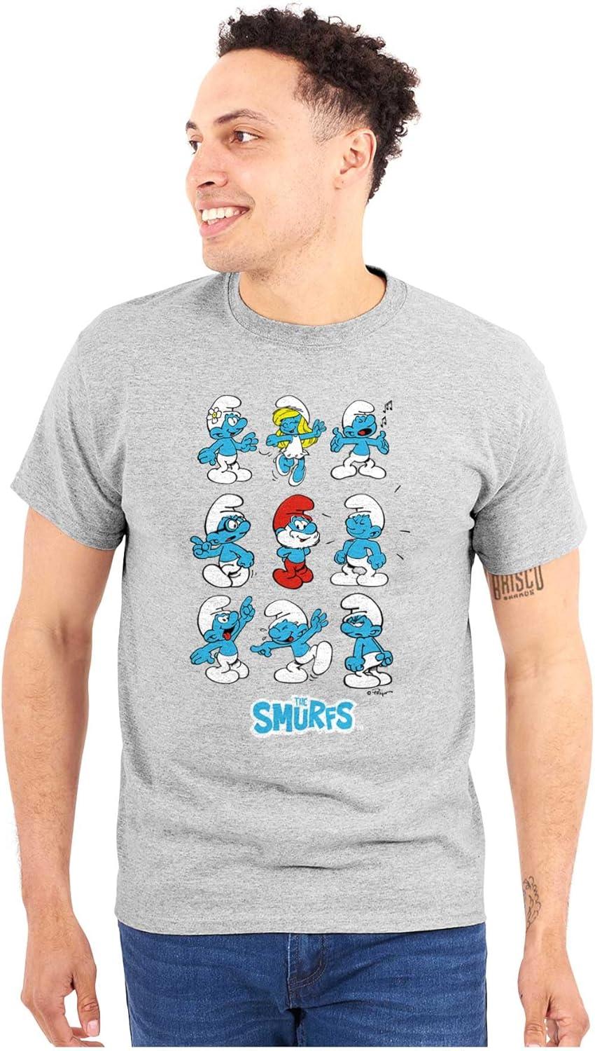imageSmurfs Squad Papa Smurfette Cartoon Graphic T Shirt Men or WomenSport Grey