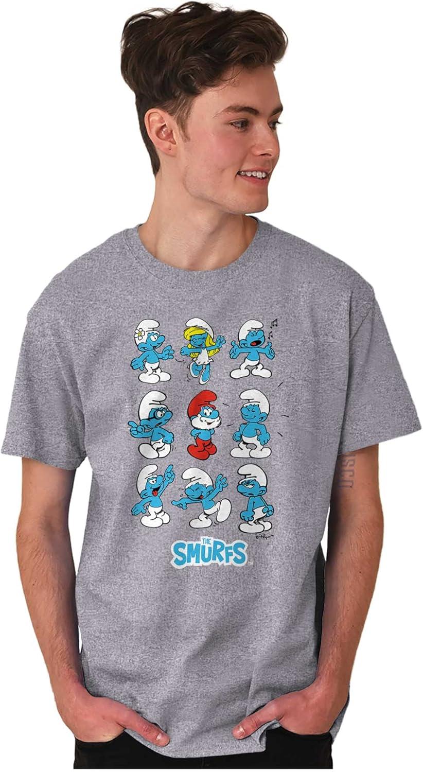 imageSmurfs Squad Papa Smurfette Cartoon Graphic T Shirt Men or WomenSport Grey