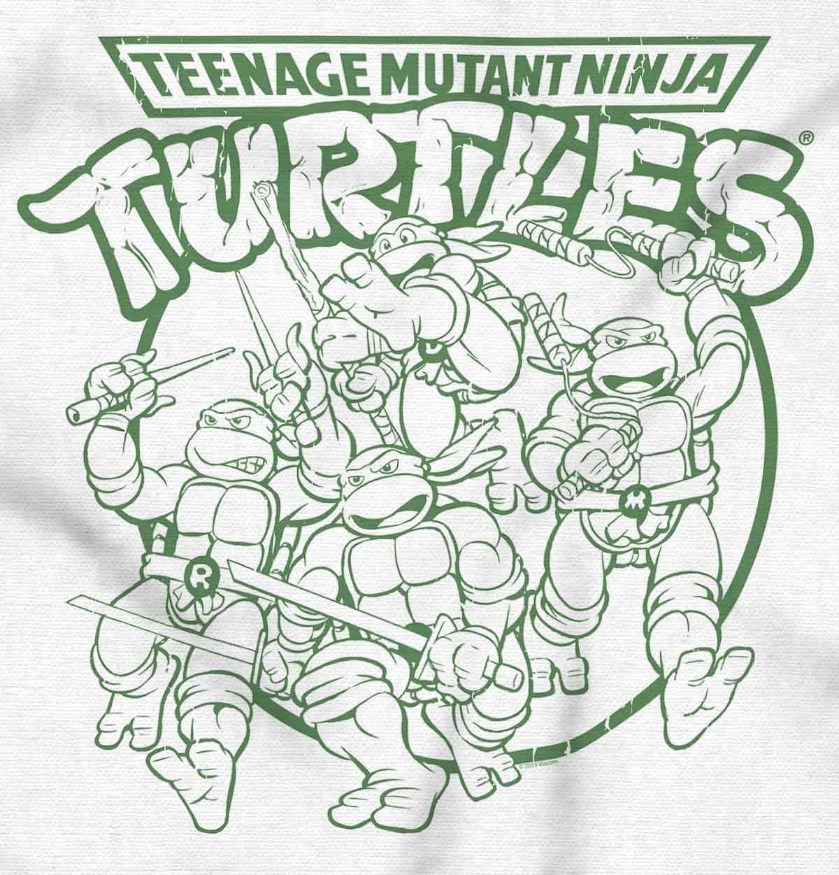 imageWomens Maternity TMNT Retro Ninja Turtles Cartoon Pregnancy DressWhite