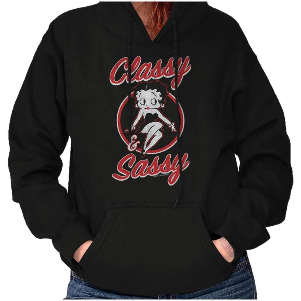 imageBrisco Brands Betty Boop Sassy Classy Adorable Hoodie Sweatshirt WomenBlack