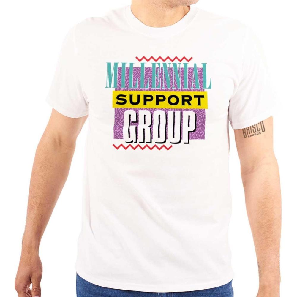 imageBrisco Brands Retro 90s Millennial Support Group Graphic T Shirt Men or WomenWhite