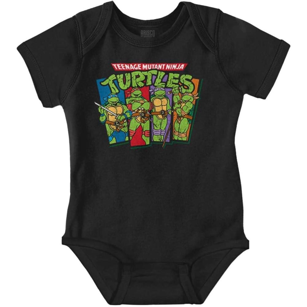 imageBrisco Brands Teenage Mutant Ninja Turtles Logo Baby Romper Boys or GirlsBlack