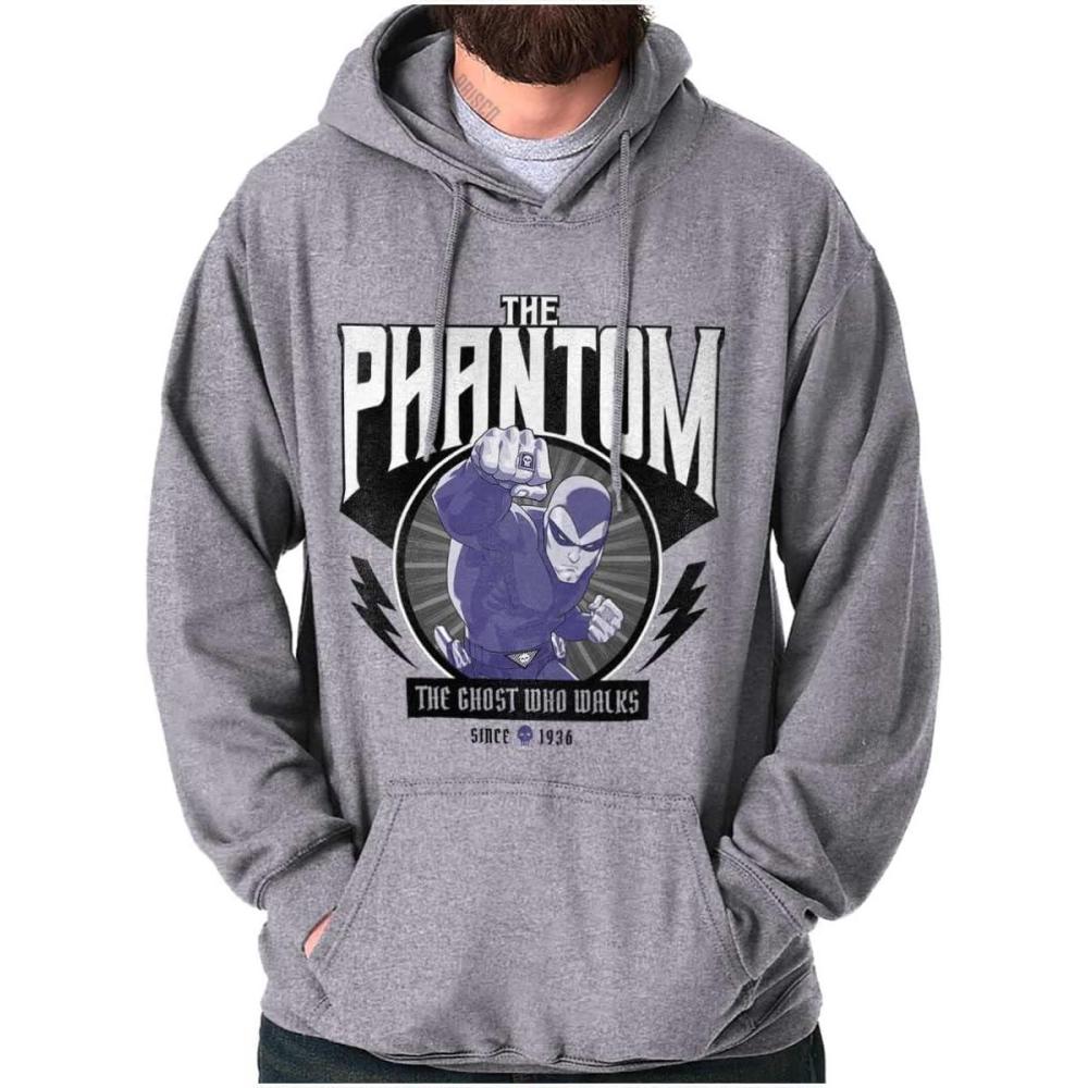 imageBrisco Brands the Phantom Ghost Who Walks Retro Hoodie Sweatshirt Women MenSport Grey