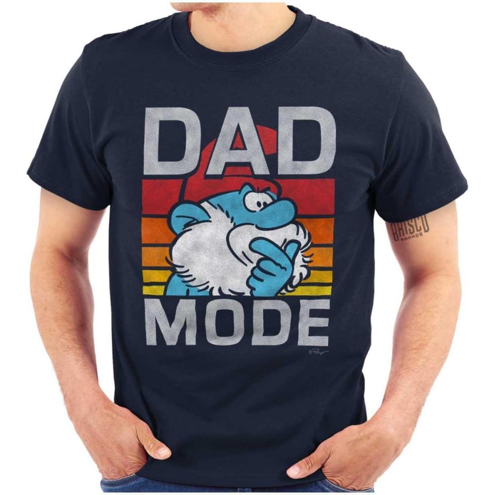 imageFunny Papa Smurf Cartoon Dad Mode Mens Graphic T Shirt TeesNavy