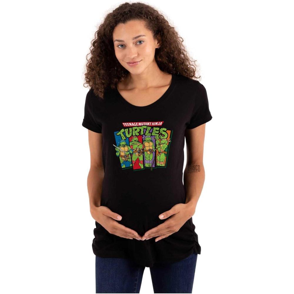 imageWomens Maternity Teenage Mutant Ninja Turtles Logo T Shirt TeeBlack