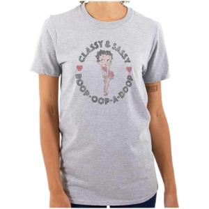 Betty Boop Classy and Sassy Cute Womens Graphic T Shirt Tees(Sport Grey)