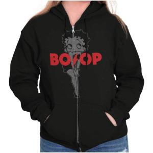 Brisco Brands Betty Boop Cartoon Lighting Strike Zip Hoodie Sweatshirt Women