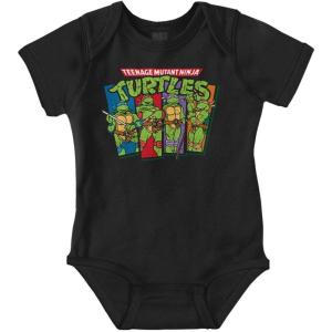 Brisco Brands Teenage Mutant Ninja Turtles Logo Baby Romper Boys or Girls(Black)