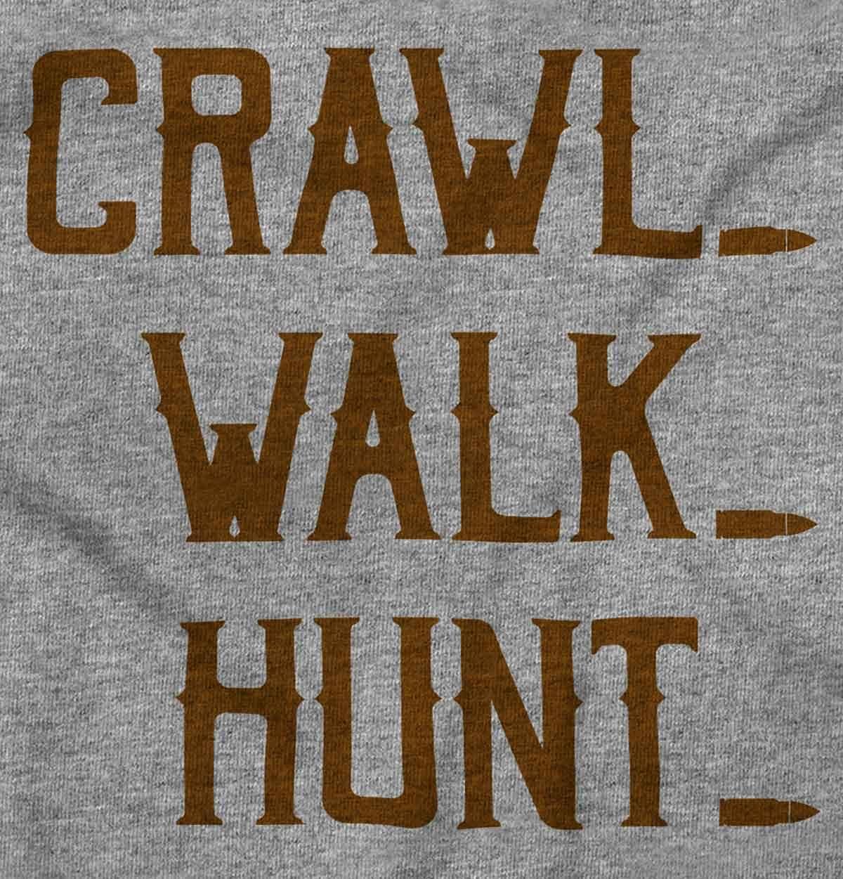 imageBrisco Brands Crawl Walk Hunt Hunting Life Baby Romper Boys or GirlsHeather