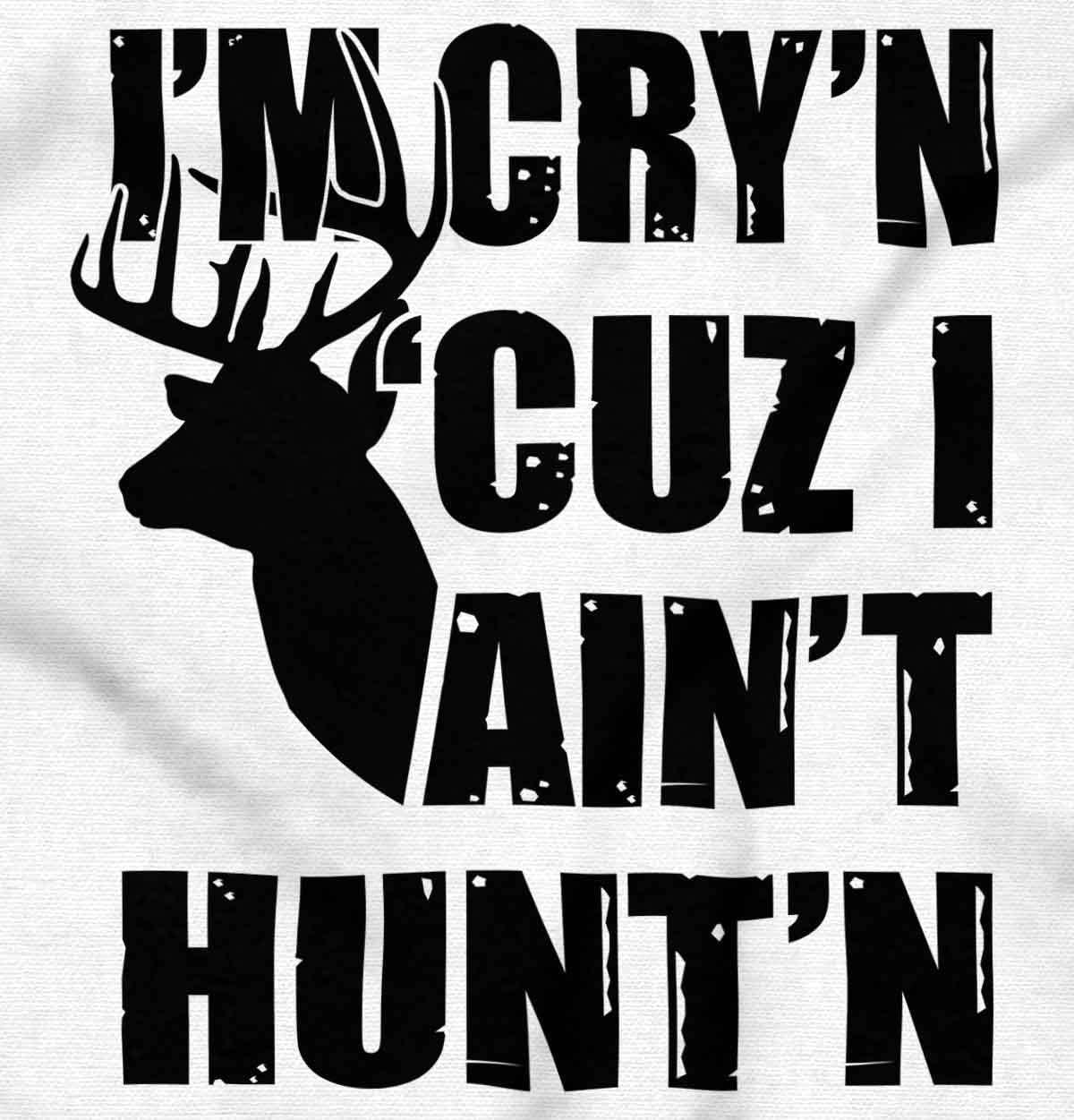 imageBrisco Brands Crying Because Not Hunting Hunter Baby Romper Boys or GirlsWhite