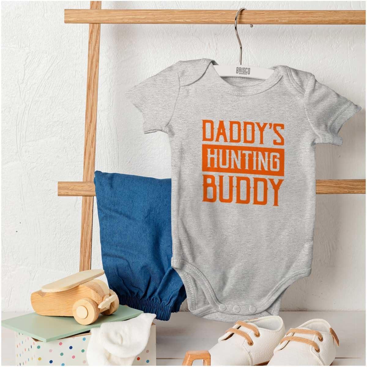 imageBrisco Brands Daddys Hunting Buddy Hunters Kiddo Baby Romper Boys or GirlsHeather