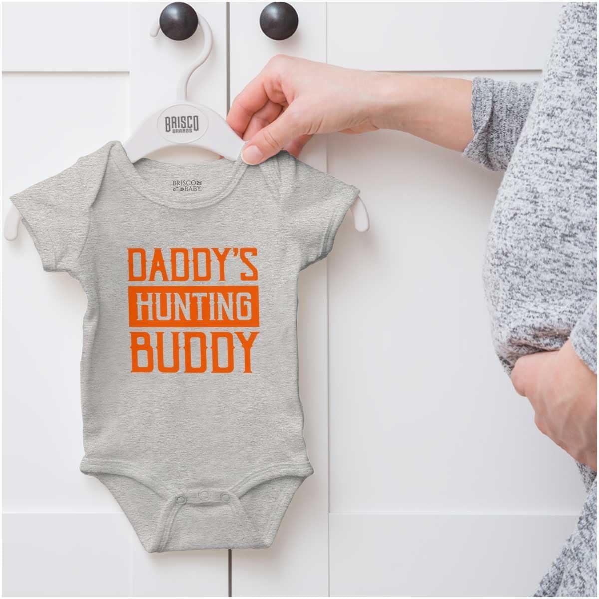 imageBrisco Brands Daddys Hunting Buddy Hunters Kiddo Baby Romper Boys or GirlsHeather