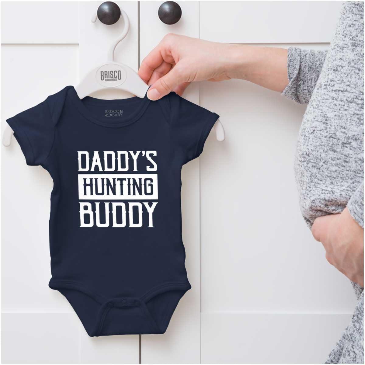imageBrisco Brands Daddys Hunting Buddy Hunters Kiddo Baby Romper Boys or GirlsNavy