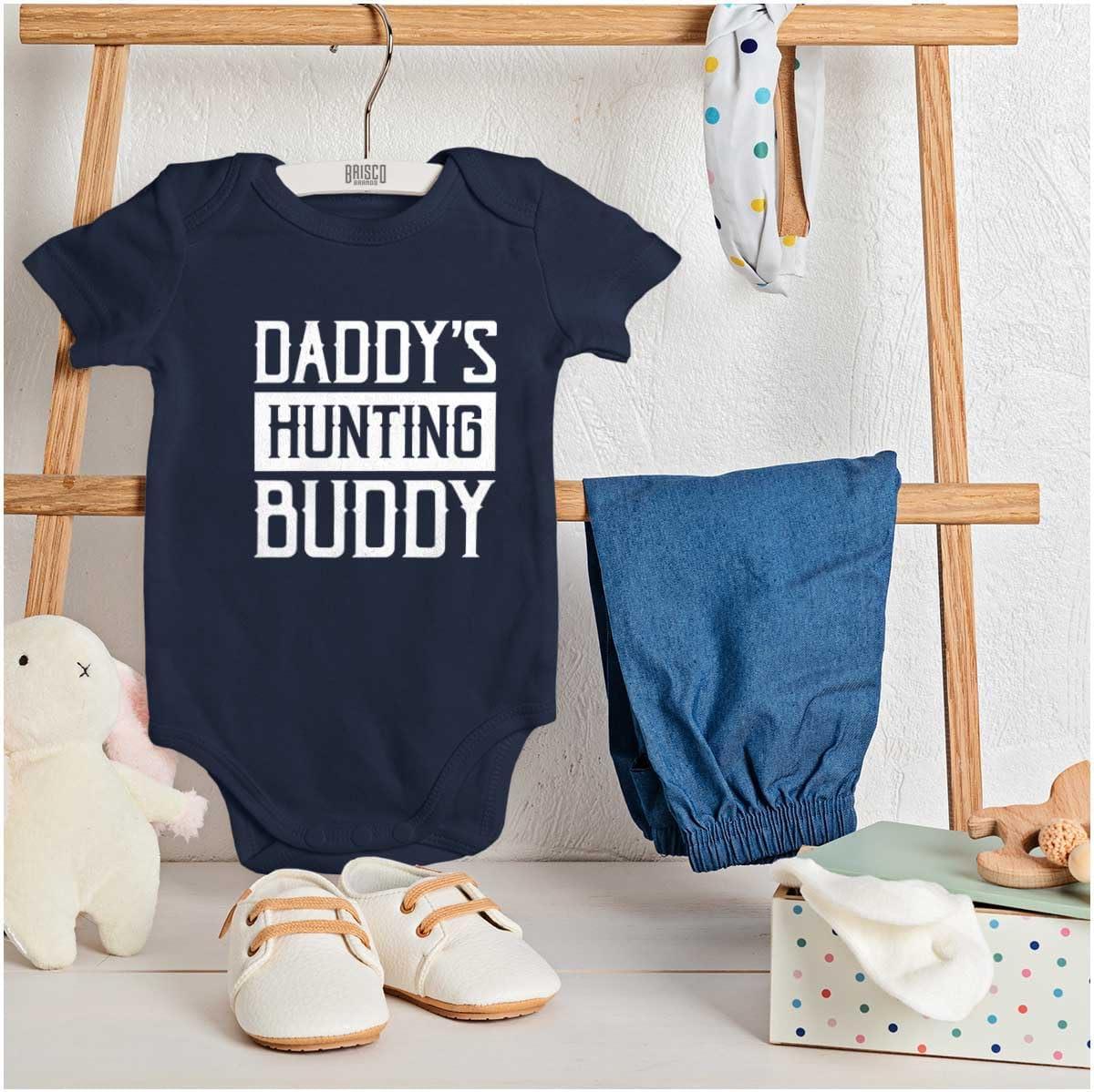 imageBrisco Brands Daddys Hunting Buddy Hunters Kiddo Baby Romper Boys or GirlsNavy