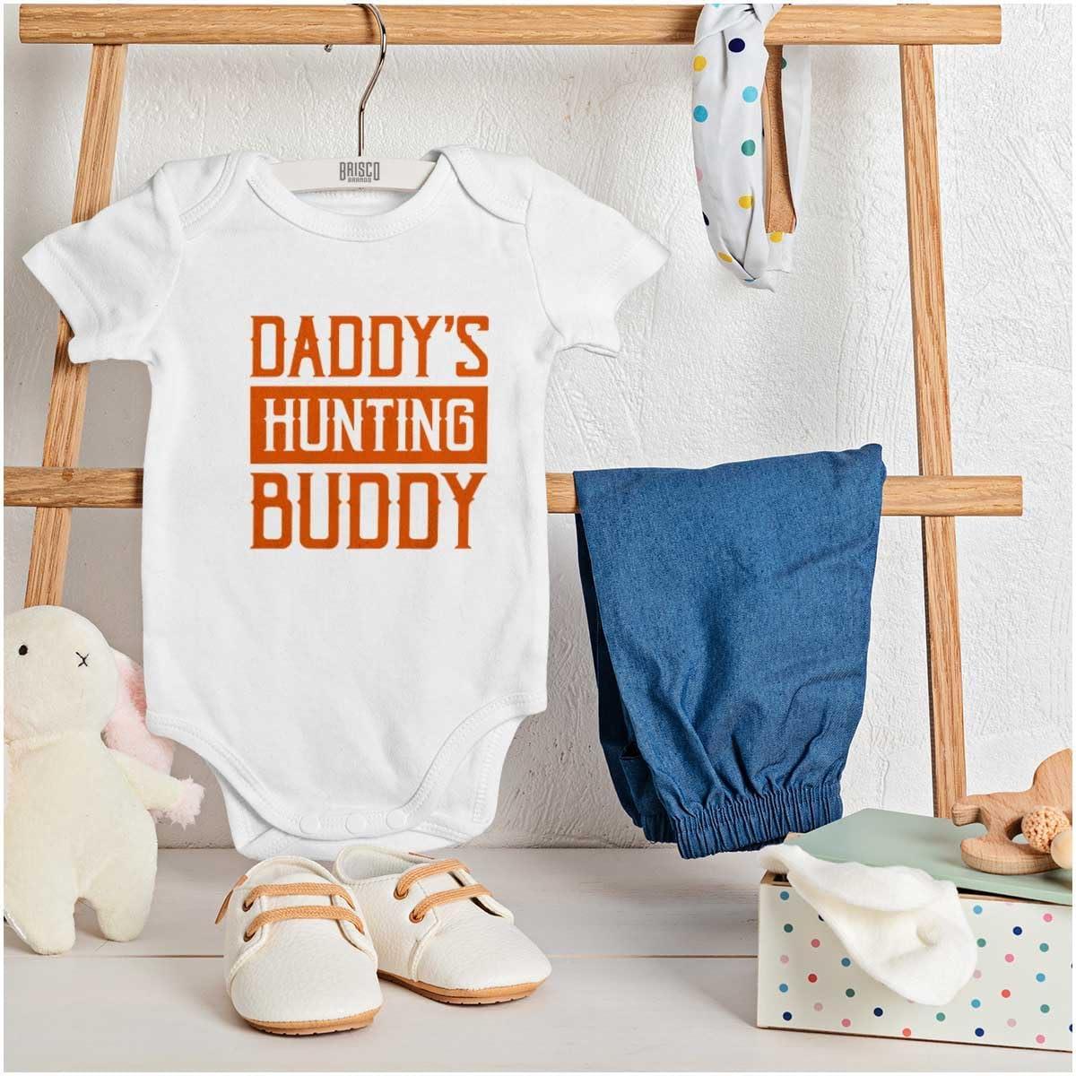 imageBrisco Brands Daddys Hunting Buddy Hunters Kiddo Baby Romper Boys or GirlsWhite