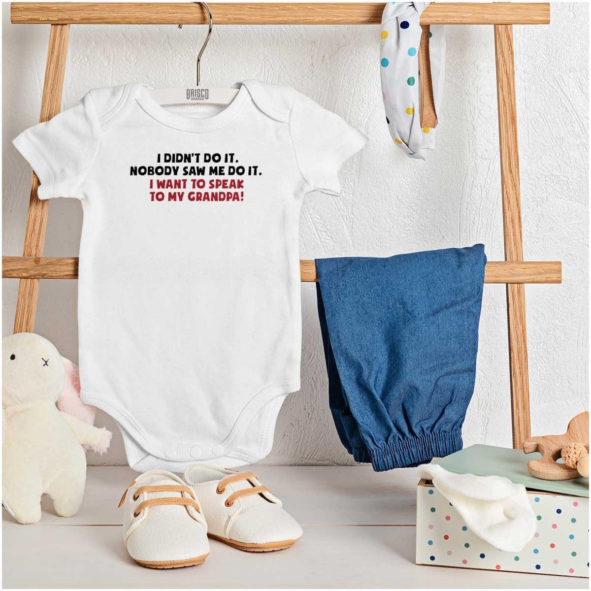 imageBrisco Brands Funny Spoiled Grandchild Love Grandpa Baby Romper Boys or GirlsWhite
