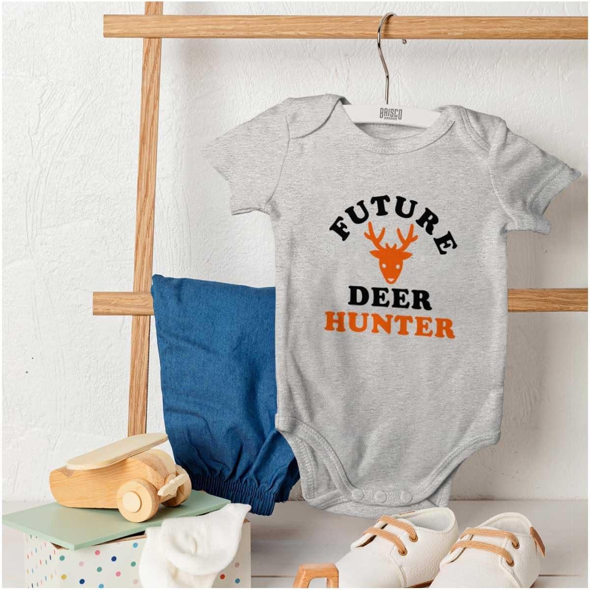imageBrisco Brands Future Deer Hunter Buck Hunting Baby Bodysuit Jumper BoysHeather
