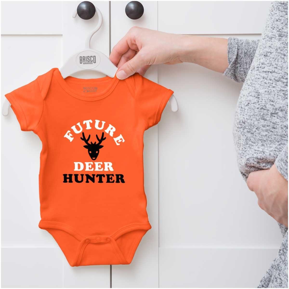 imageBrisco Brands Future Deer Hunter Buck Hunting Baby Bodysuit Jumper BoysOrange