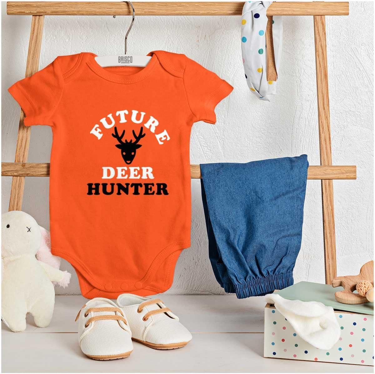imageBrisco Brands Future Deer Hunter Buck Hunting Baby Bodysuit Jumper BoysOrange