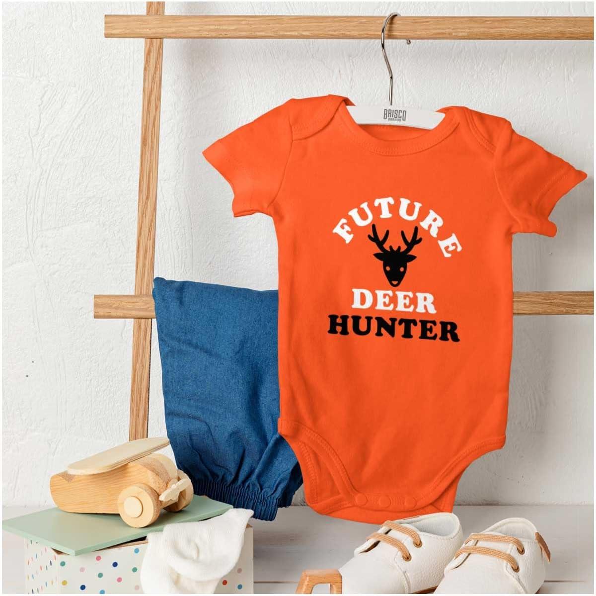imageBrisco Brands Future Deer Hunter Buck Hunting Baby Bodysuit Jumper BoysOrange