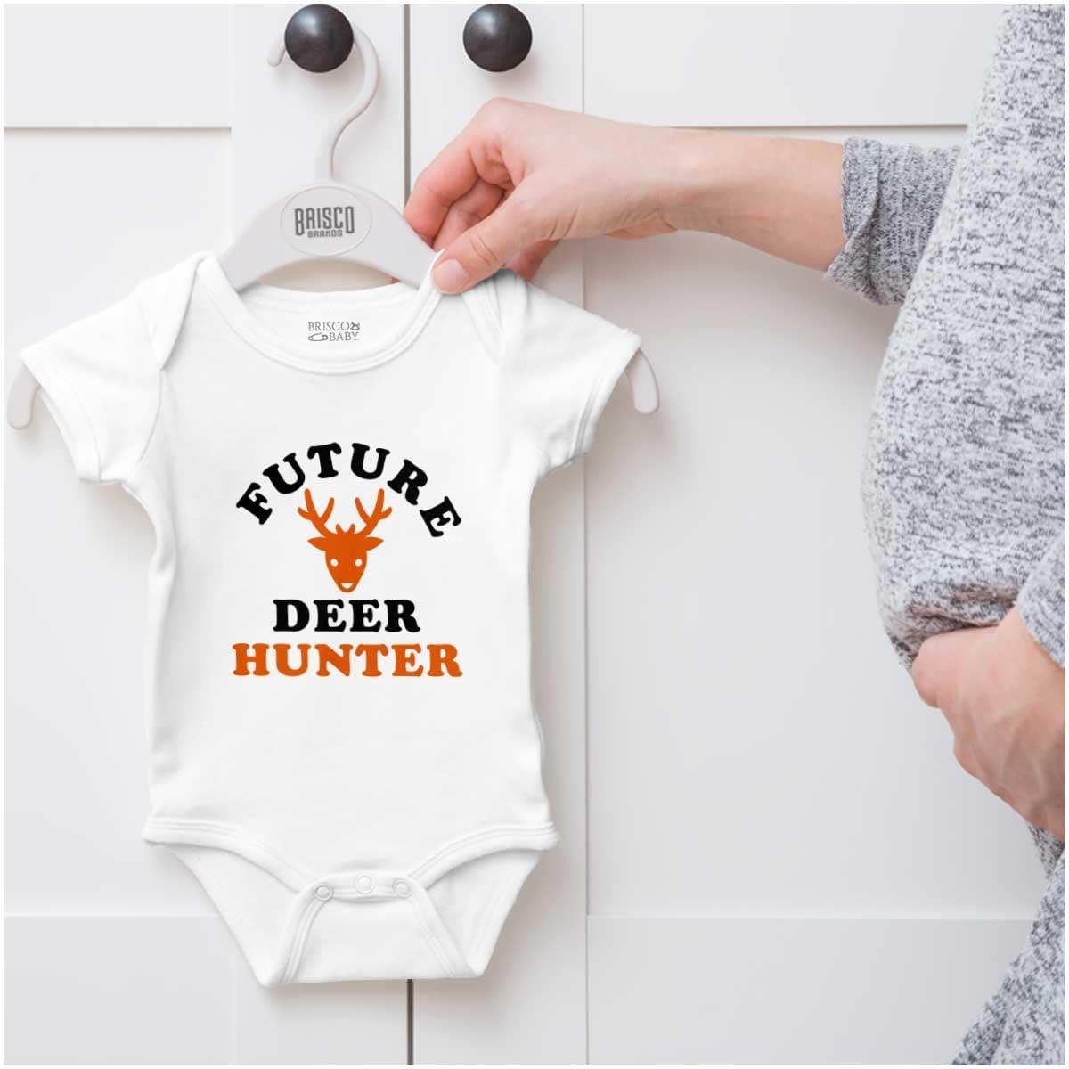 imageBrisco Brands Future Deer Hunter Buck Hunting Baby Bodysuit Jumper BoysWhite