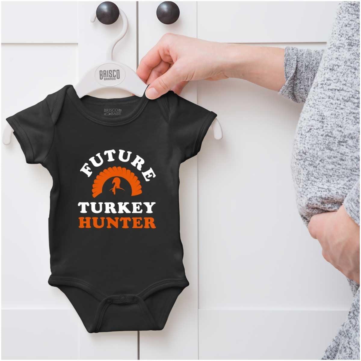 imageBrisco Brands Future Hunter Cute Hunting Family Baby Romper Boys or GirlsBlack