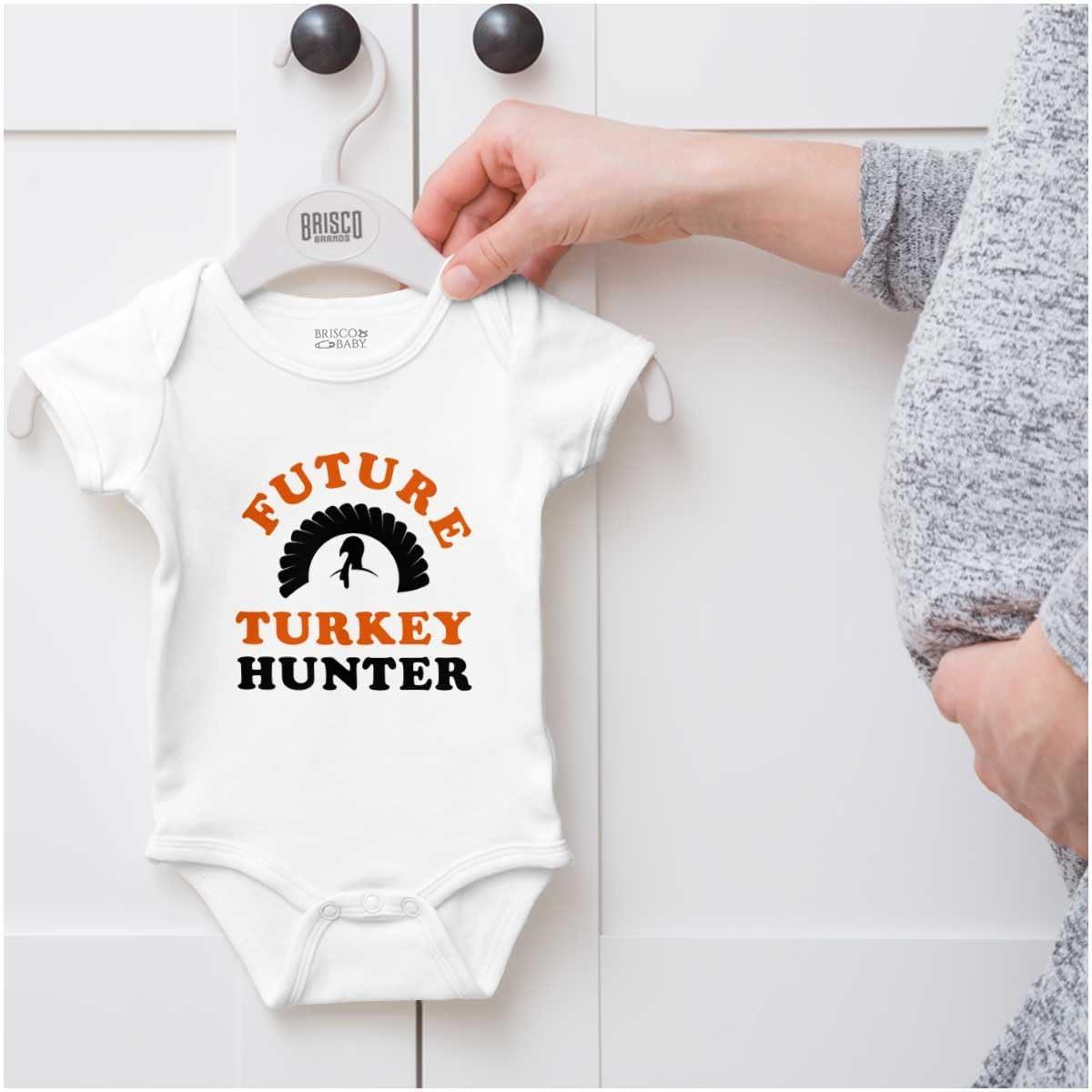 imageBrisco Brands Future Hunter Cute Hunting Family Baby Romper Boys or GirlsWhite