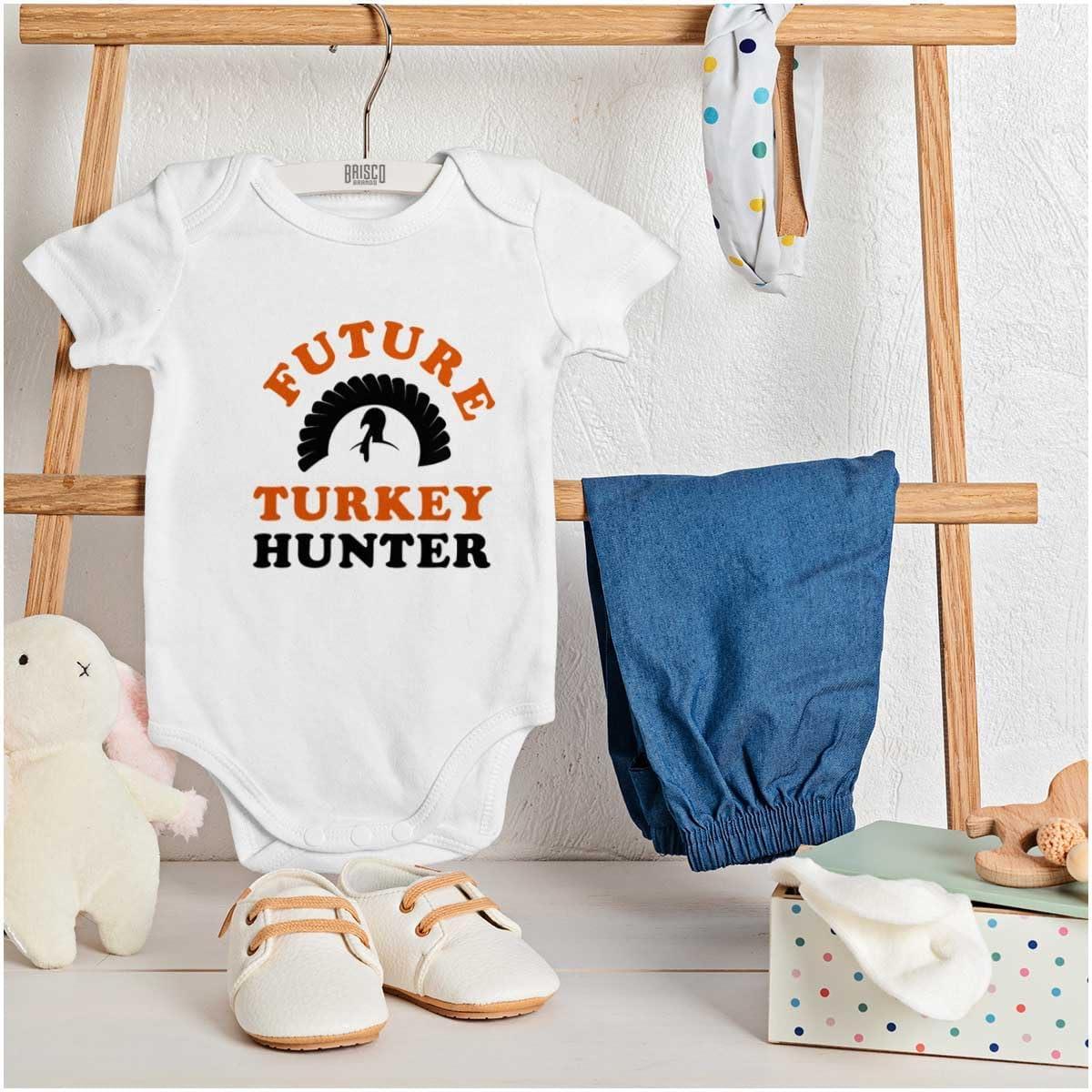 imageBrisco Brands Future Hunter Cute Hunting Family Baby Romper Boys or GirlsWhite