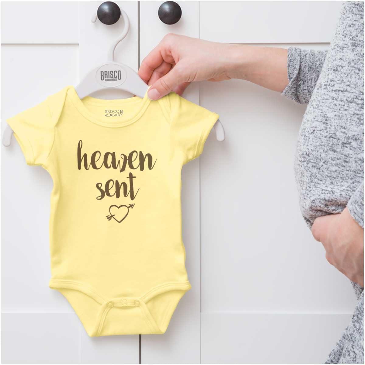 imageBrisco Brands Heaven Sent Christian Religious Baby Bodysuit Jumper GirlsBanana