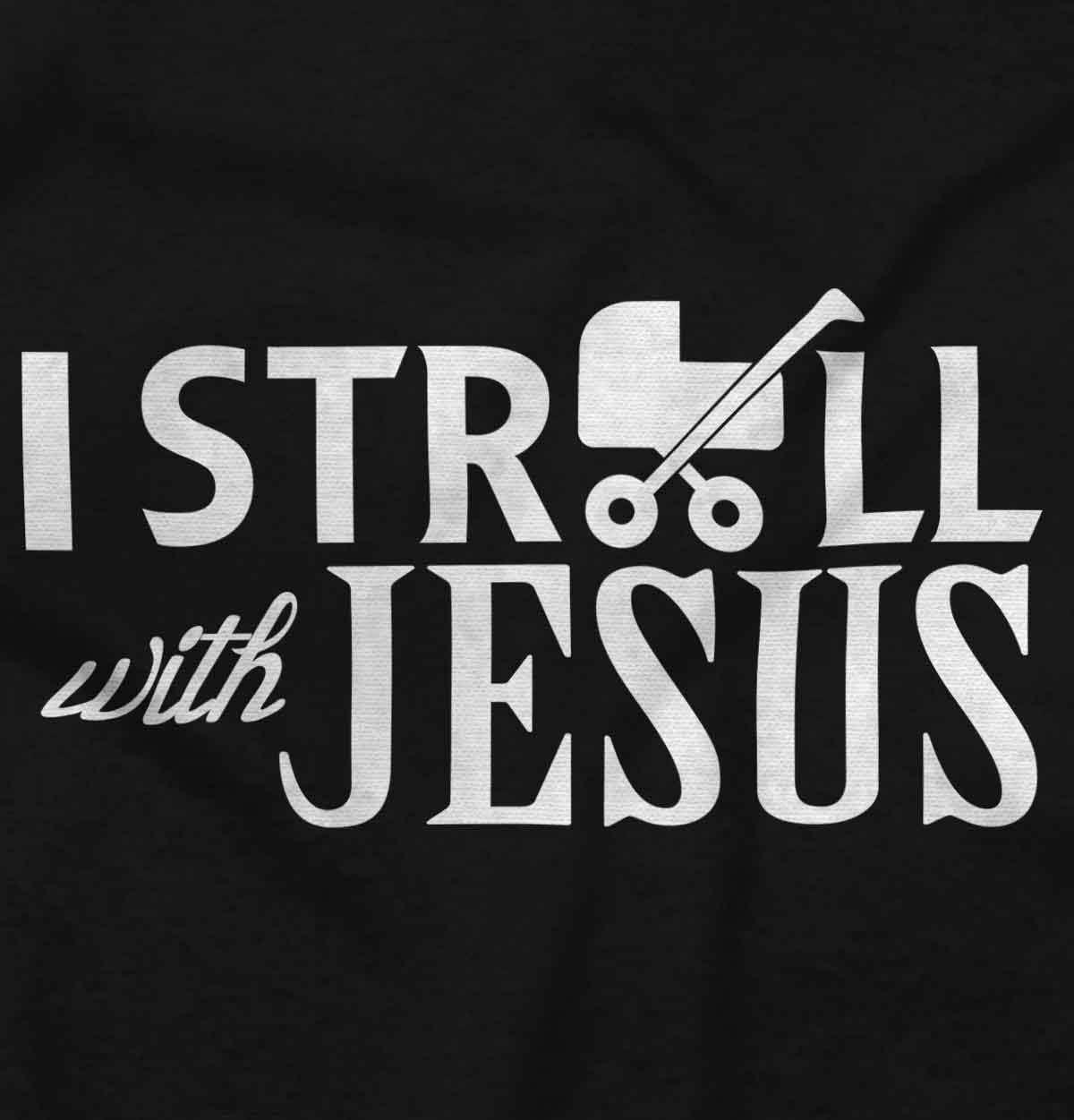 imageBrisco Brands I Stroll Jesus Christian Religious Baby Romper Boys or GirlsBlack