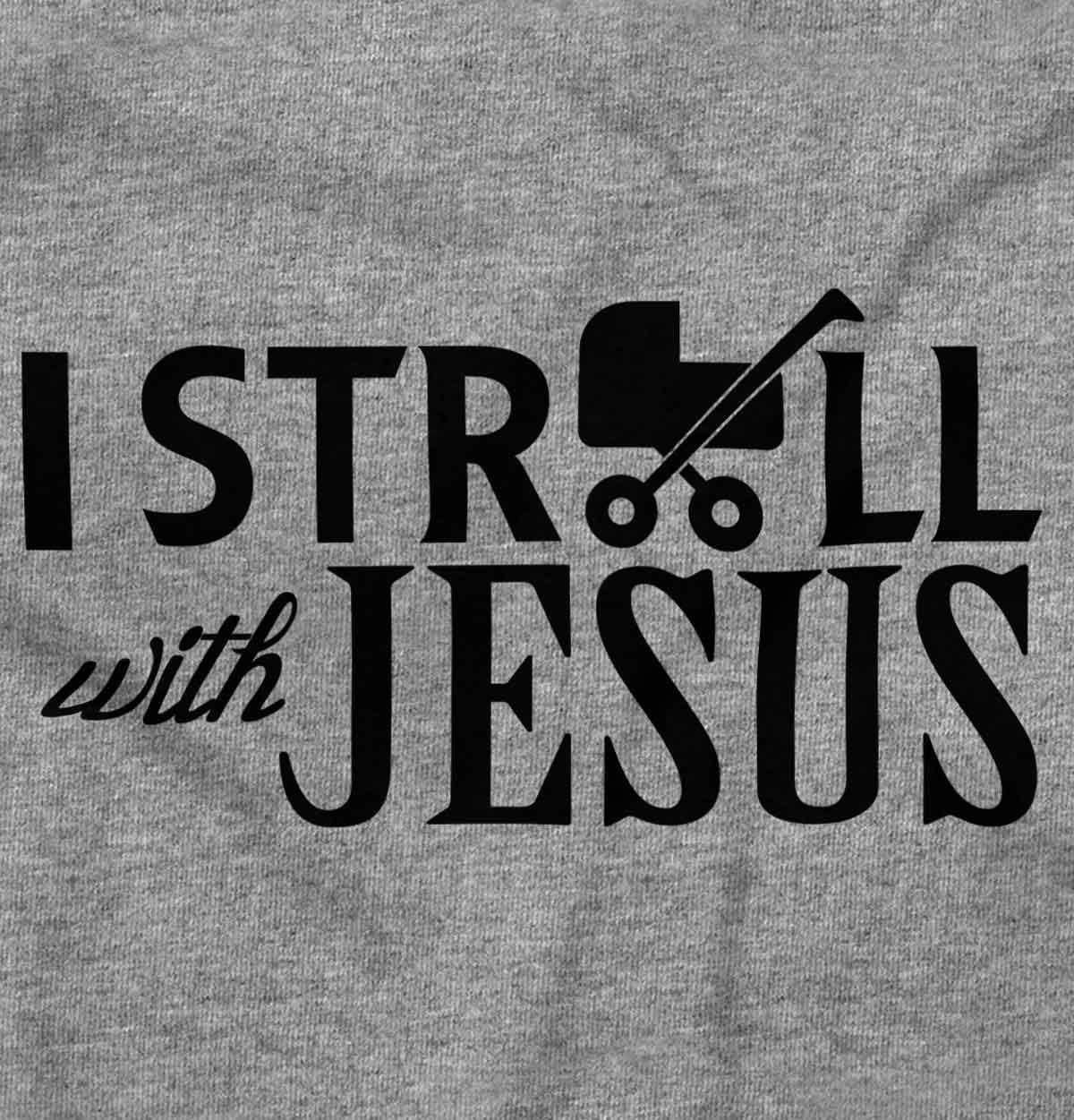 imageBrisco Brands I Stroll Jesus Christian Religious Baby Romper Boys or GirlsHeather