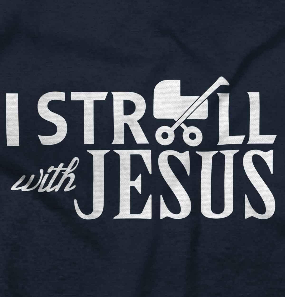 imageBrisco Brands I Stroll Jesus Christian Religious Baby Romper Boys or GirlsNavy