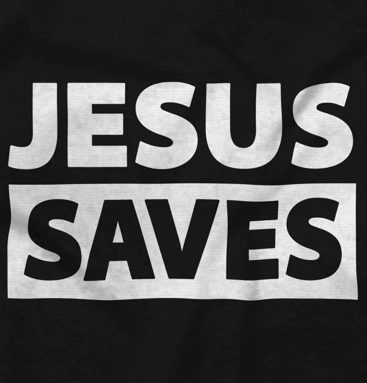 imageBrisco Brands Jesus Saves Christian Religious Baby Romper Boys or GirlsBlack