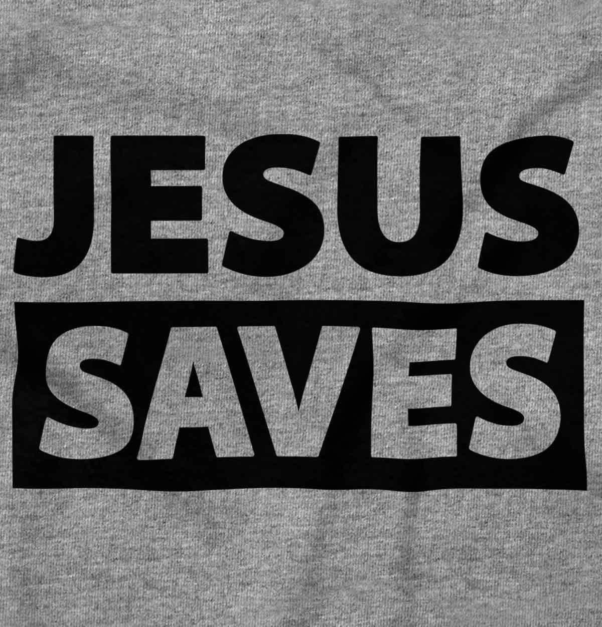 imageBrisco Brands Jesus Saves Christian Religious Baby Romper Boys or GirlsHeather