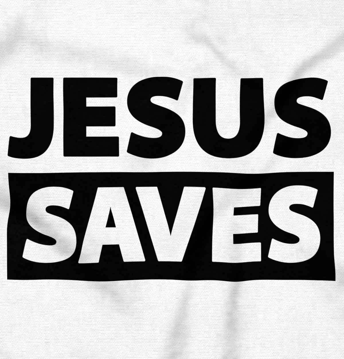 imageBrisco Brands Jesus Saves Christian Religious Baby Romper Boys or GirlsWhite