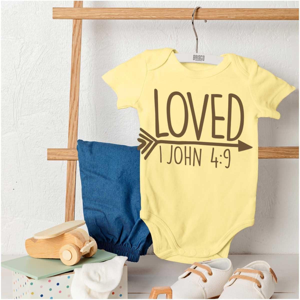 imageBrisco Brands Loved John 49 Christian Arrow Baby Bodysuit Jumper GirlsBanana