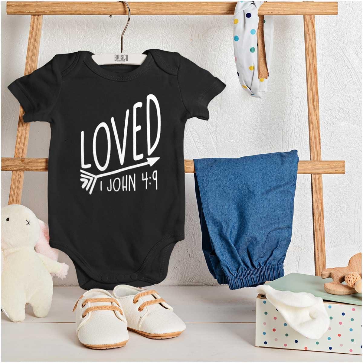 imageBrisco Brands Loved John 49 Christian Arrow Baby Bodysuit Jumper GirlsBlack