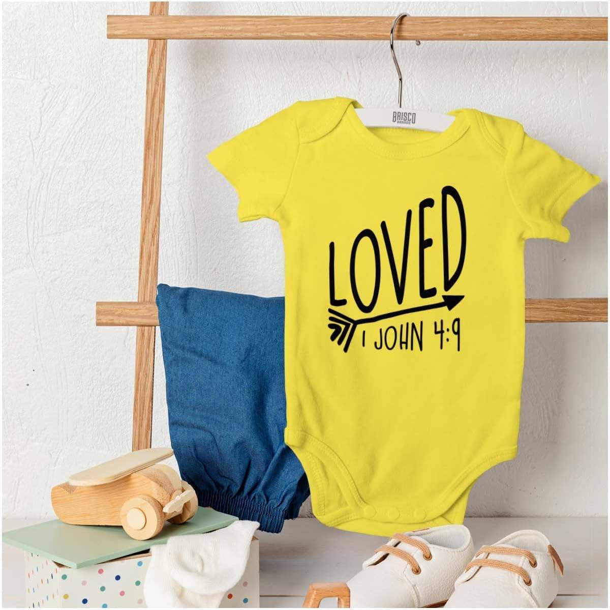 imageBrisco Brands Loved John 49 Christian Arrow Baby Bodysuit Jumper GirlsZest