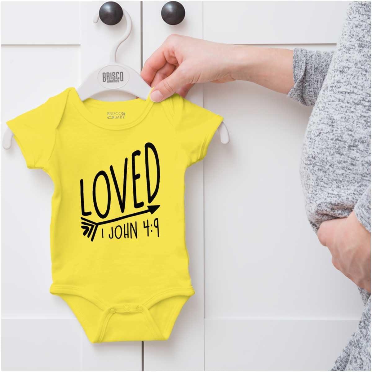 imageBrisco Brands Loved John 49 Christian Arrow Baby Bodysuit Jumper GirlsZest